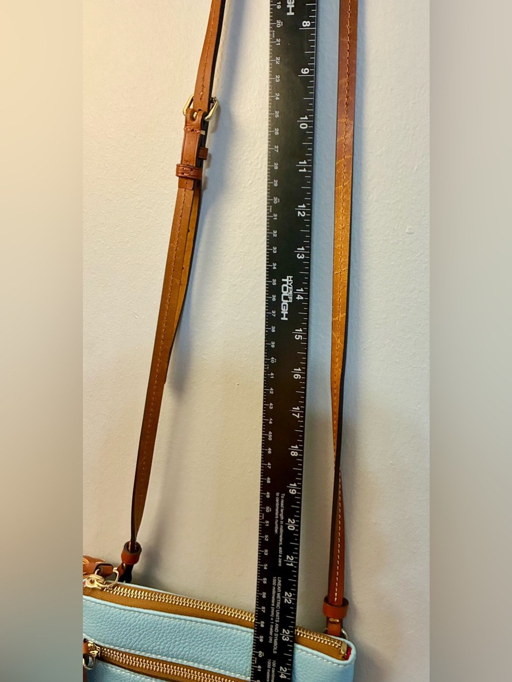 Dooney & Bourke Caribbean Blue Pebble Leather Crossbody Double Tassel Trim - Picture 8 of 12